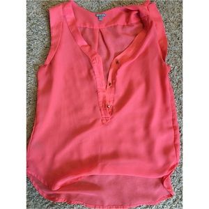 Coral sheer top