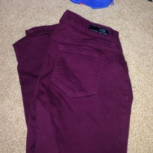 Burgundy skinny jeans