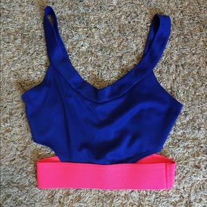 Royal blue and hot pink crop top