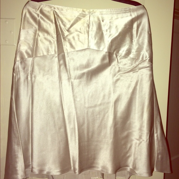 Champagne Shiny Ann Taylor Loft Petite Skirt