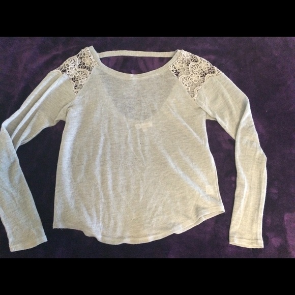 Nasty Gal long sleeve grey top with cutout back