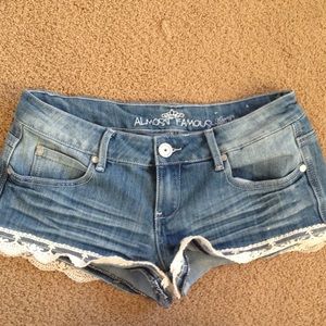 Shorts with lace on the end