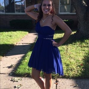Blue mid thigh dress
