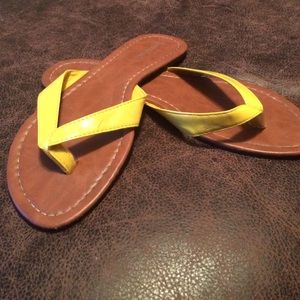 Yellow flip flops