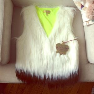Vera Wang Faux Fur Vest