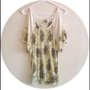 Free people cutout sleeve top