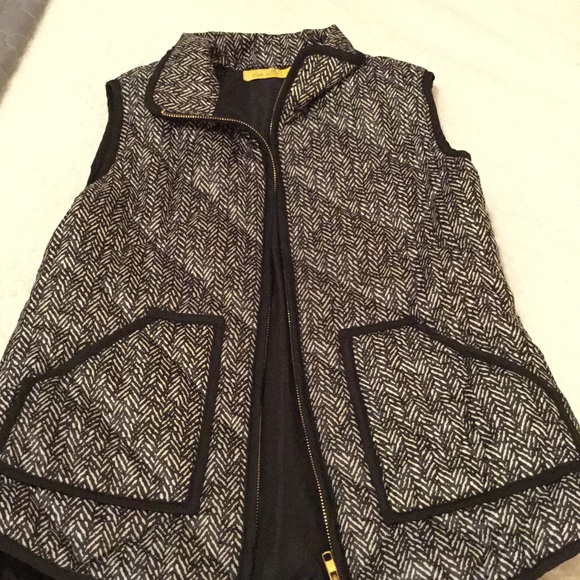 Black and White Puffer Vest