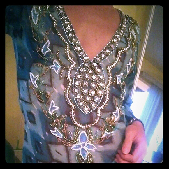 Beautiful hand embroidered beach cover up