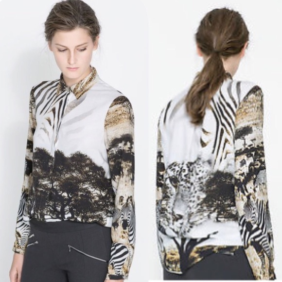 Zara Tops - 🔴Final Price| Zara safari print top