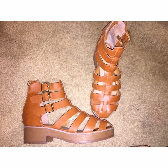 Tan High top gladiator sandals