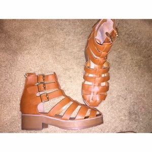 Tan High top gladiator sandals