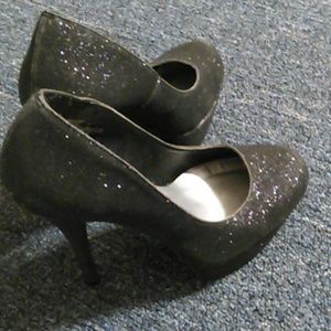 Black glittery heels