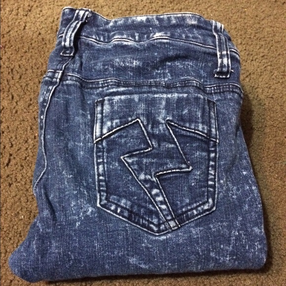 Acid washed, skinny, ripped jeans