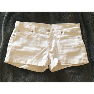 White 7s shorts