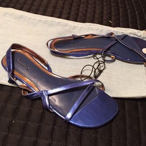 "COBALT BLUE FLAT SANDALS"