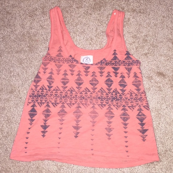 Orange tank with tribal print