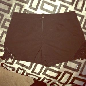 Black dress shorts.