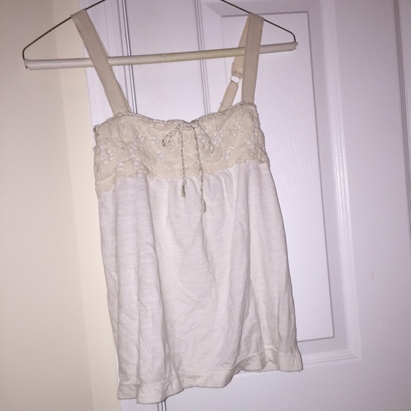 White tank top with lace at the top