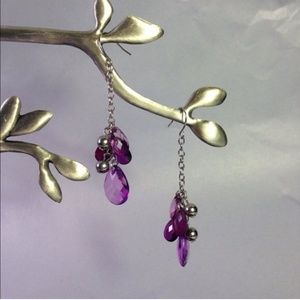 🔴Multi purple gemstone drop earrings