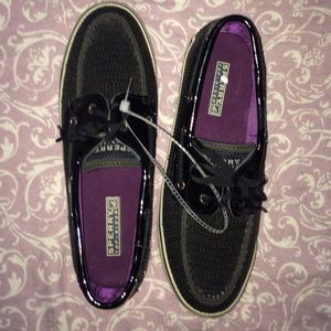 NEVER WORN BLACK SEQUIN SPERRY'S