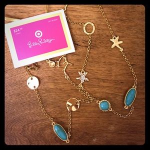 LILLY PULITZER FOR TARGET Gold& Turquoise Necklace