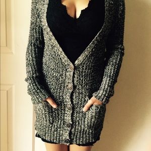 Grey Marled Long Cardigan