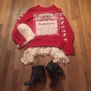 Budweiser sweater NWOT