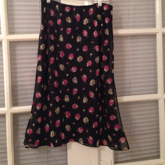 Express Floral skirt with sexy side slits