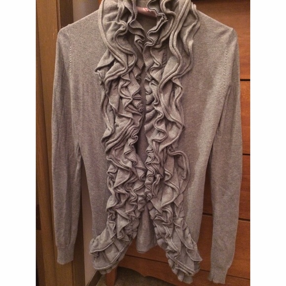 Grey ruffle sweater