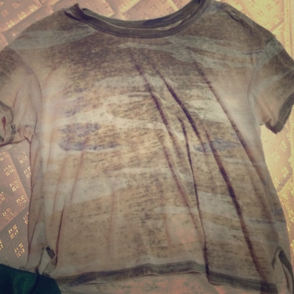Acid distressed camo shirt