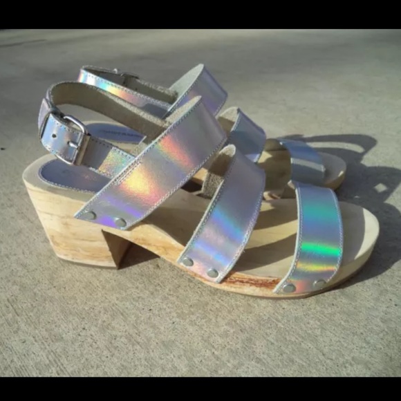 FOUND!!! ISO : Holographic UO Wooden Heel Sandals