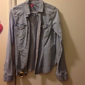Western Denim Button-down Shirt