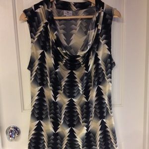 Multi Colored Cowl Neck Sleeveless Top