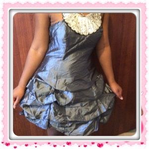 Silver with sequin  neck dress