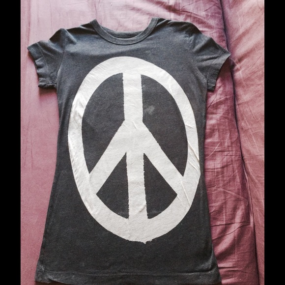 Urban Outfitters Tops - Urban Outfitters destroyed, Peace Graphic Tee