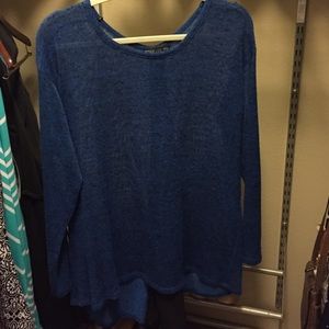 Blue sweater with zipper back