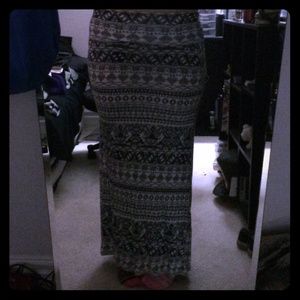 White and blue maxi skirt