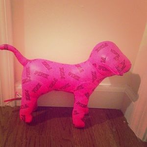 a pink stuffed dog