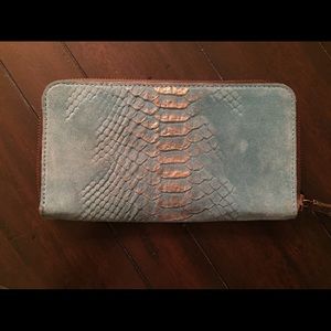 Turquoise and gold wallet