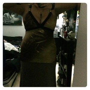 Brown/gold fancy tank top