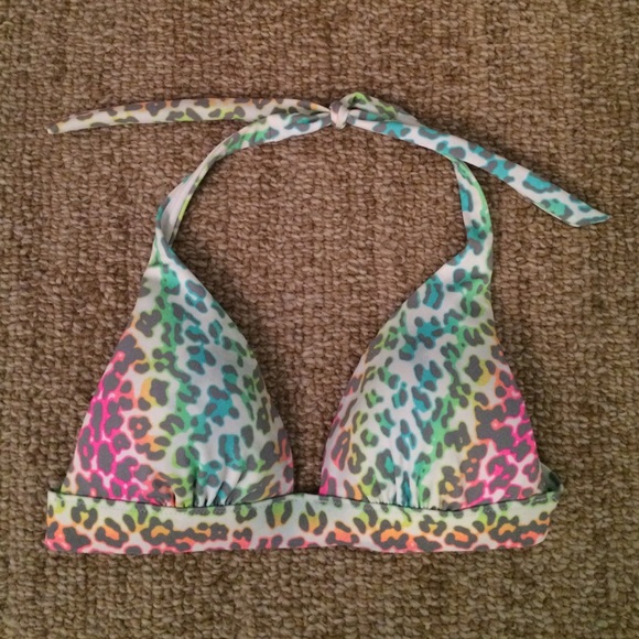 Victoria's Secret Rainbow Cheetah Print Halter Top