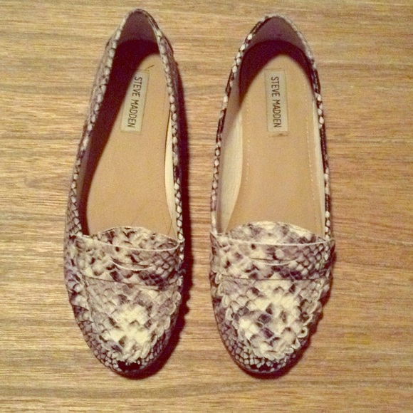 steve madden snake print loafers