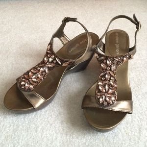 Gold / Bronze Wedge Sandals
