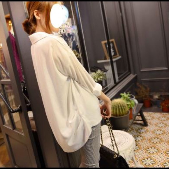 New Quality Asymmetrical Front Chiffon Blouse - Picture 2 of 4