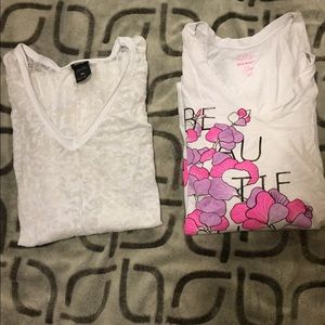 Two long sleeve light weight shirts