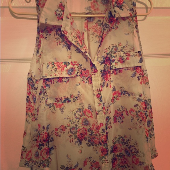 Hi-Lo Flower Print Tank