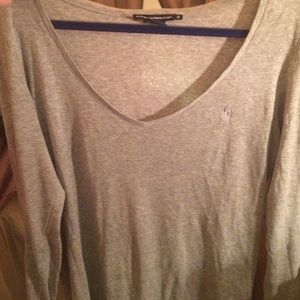Ralph Lauren Gray V-Neck Top