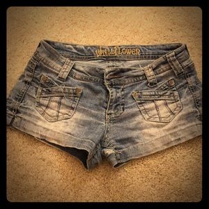 Light Blue Denim Short Shorts
