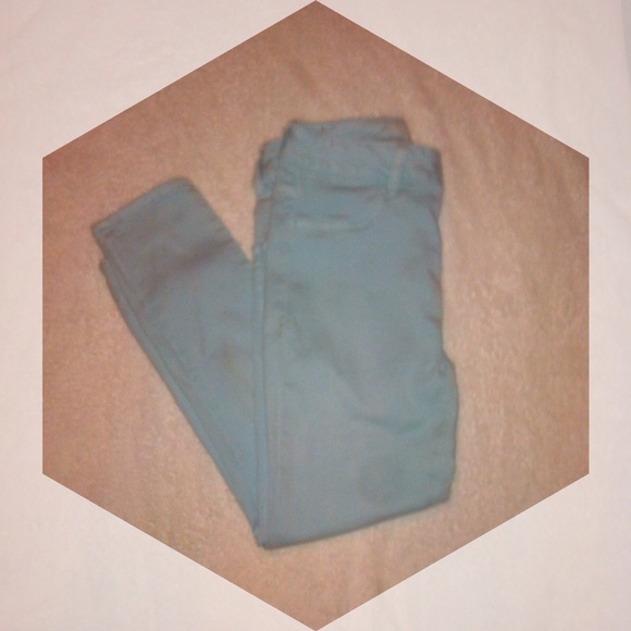Pastel Blue AEO Cropped Skinny Jeans - Picture 1 of 4