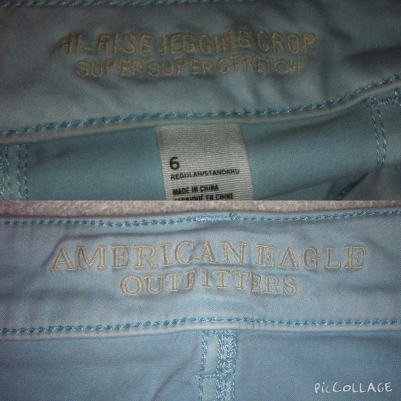 Pastel Blue AEO Cropped Skinny Jeans - Picture 2 of 4